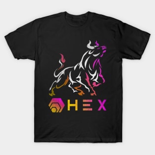 Vintage Bull Market HEX Coin To The Moon Crypto Token Cryptocurrency Wallet Birthday Gift For Men Women Kids T-Shirt